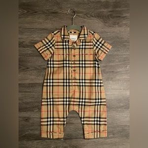 Burberry Kids - Vintage Camel Beige Check Onesie - New w/ Tags - Size 9 mos